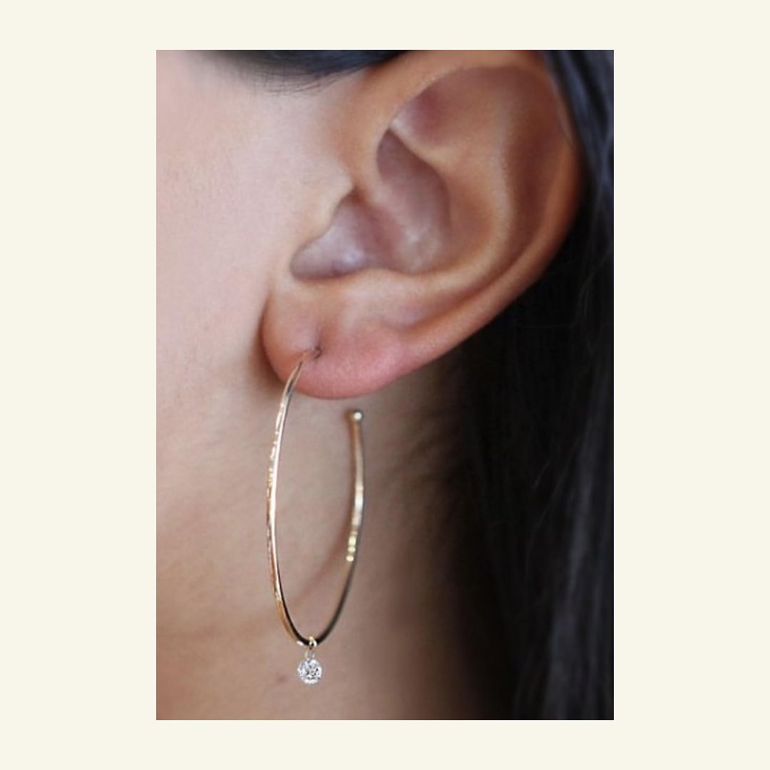 Single Floating Diamond Hoops