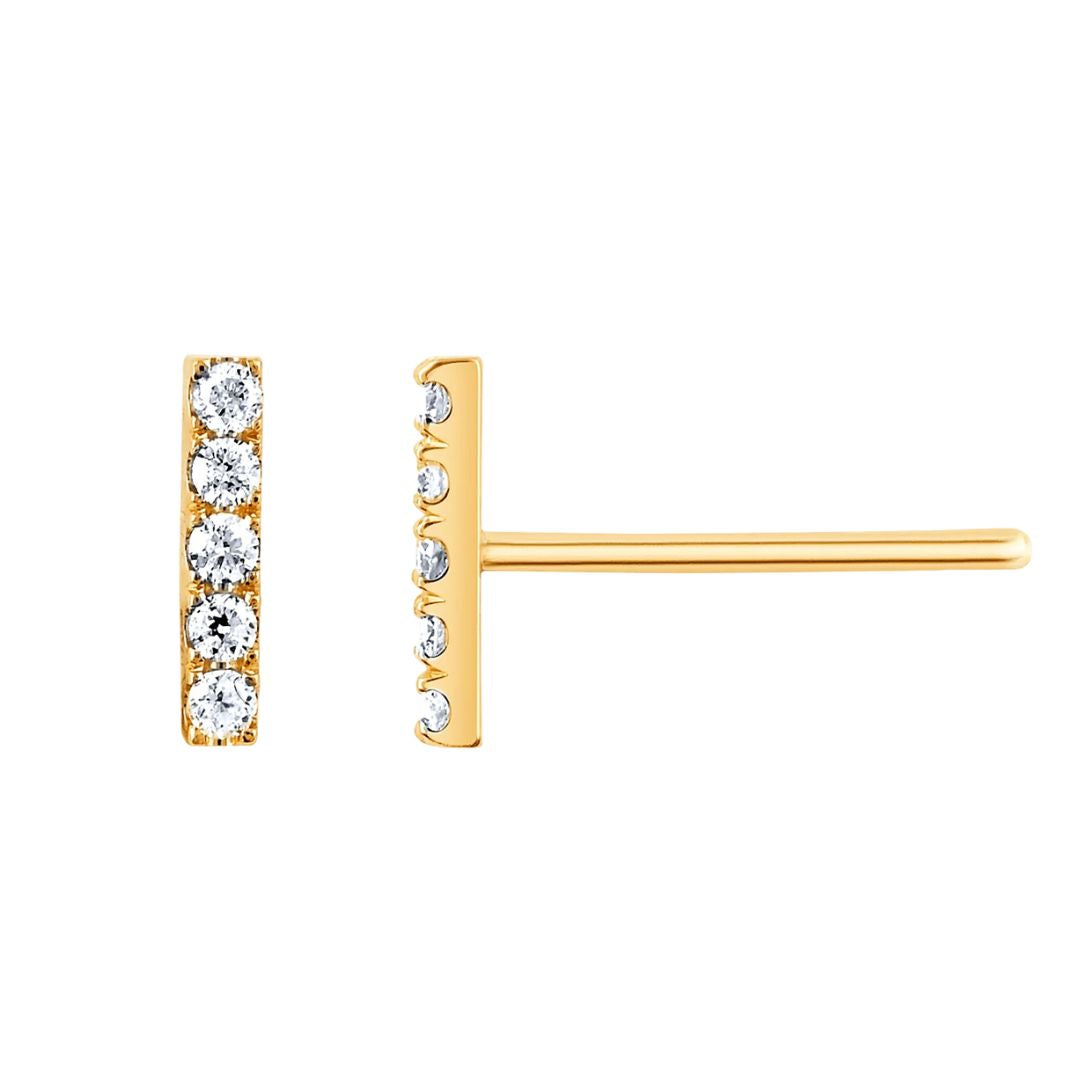 Diamond bar mini studs