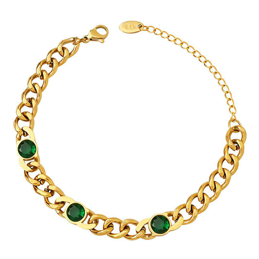 Green Chain Link Bracelet