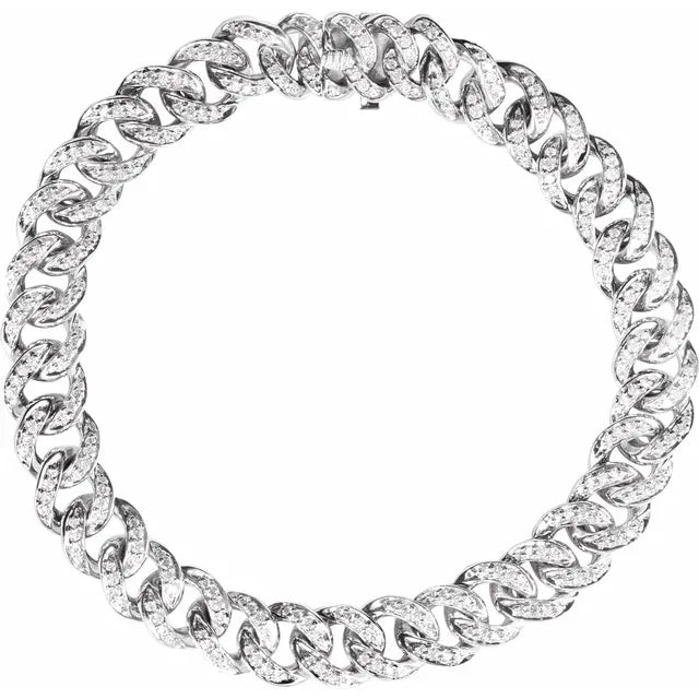 Diamond curb chain bracelet