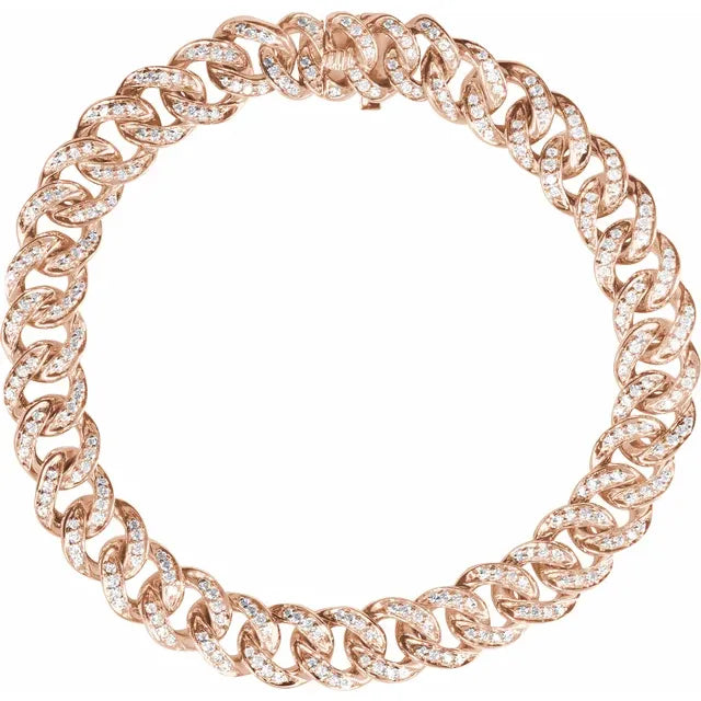 Diamond curb chain bracelet