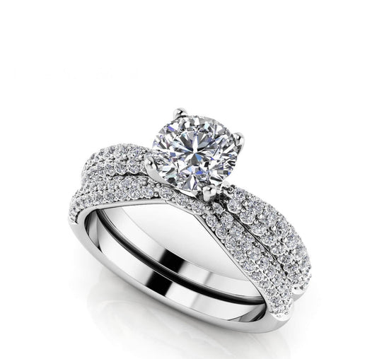 Classic pave set wedding band