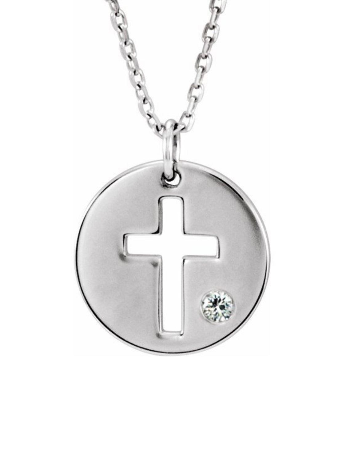 Pierced Cross Disc with diamond