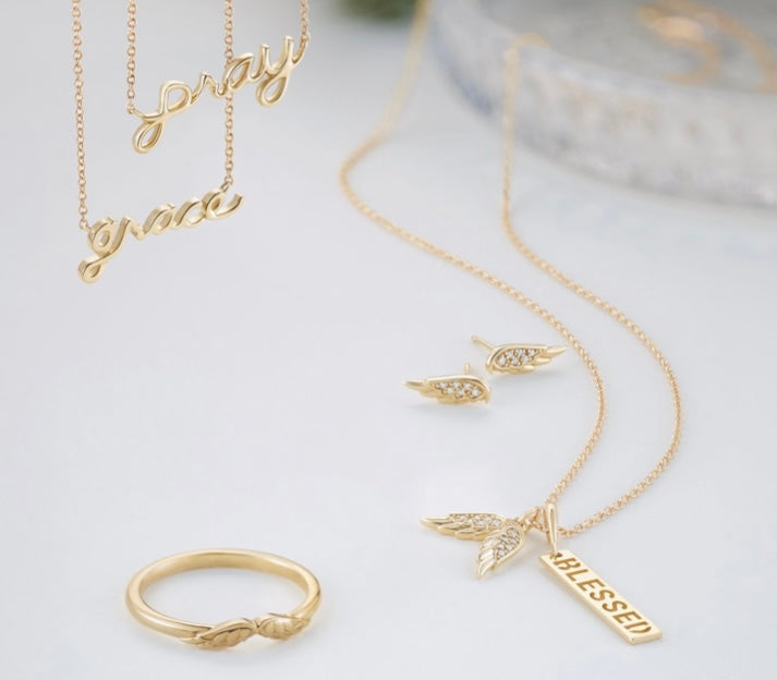 Petite script necklace