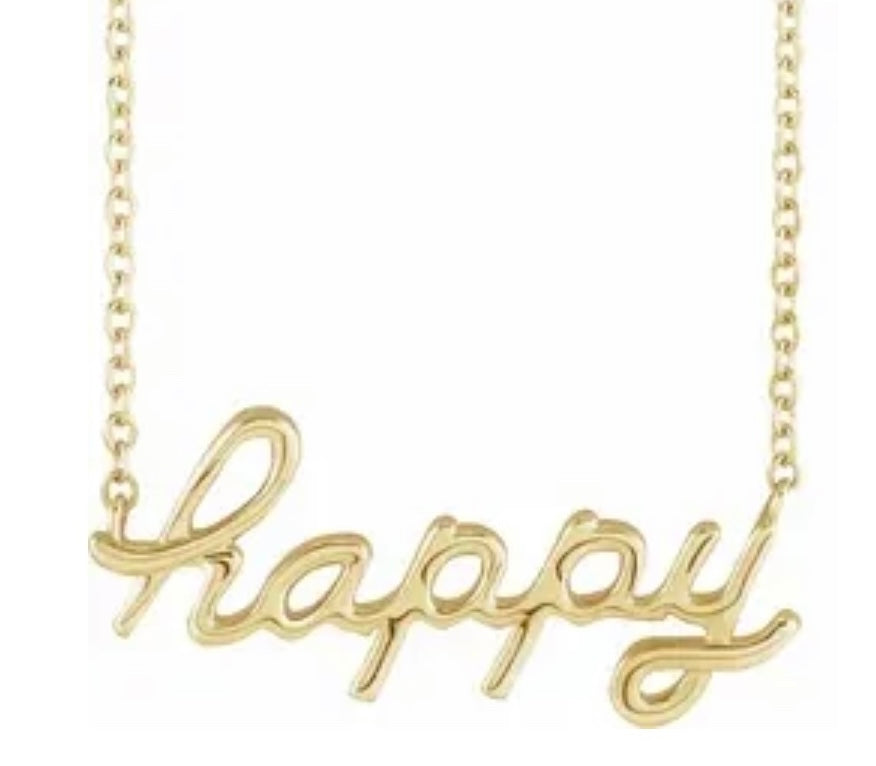 Petite script necklace