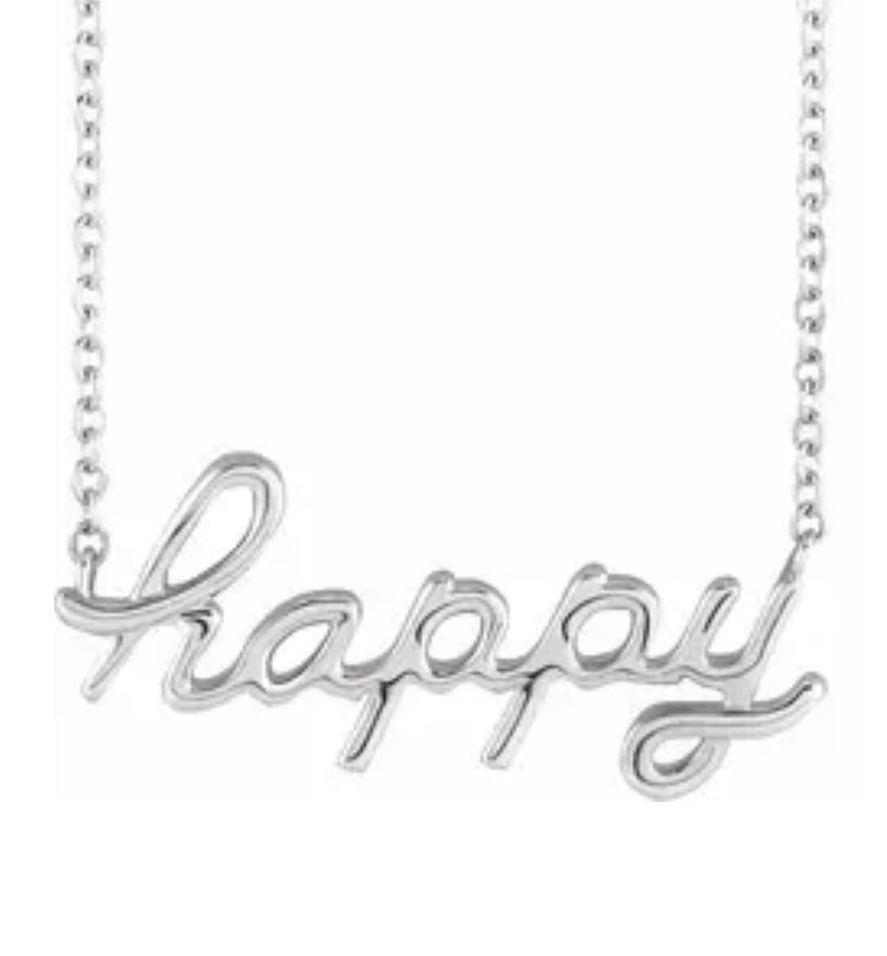 Petite script necklace