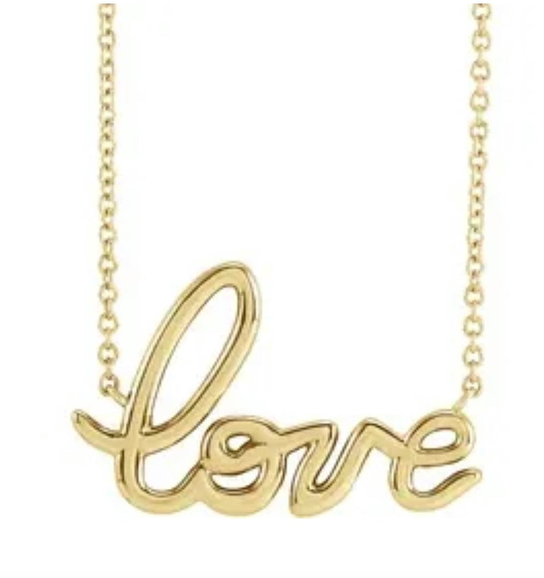 Petite script necklace