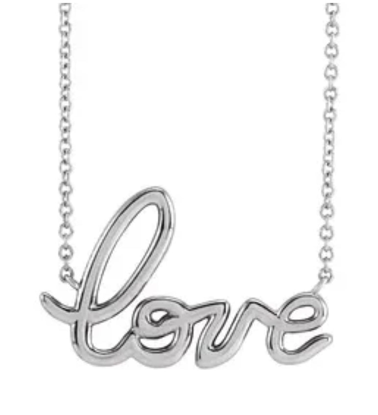 Petite script necklace