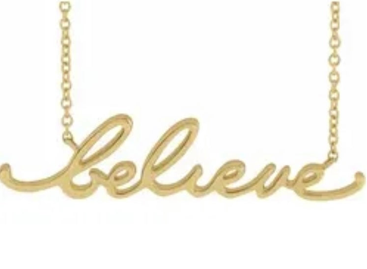 Petite script necklace