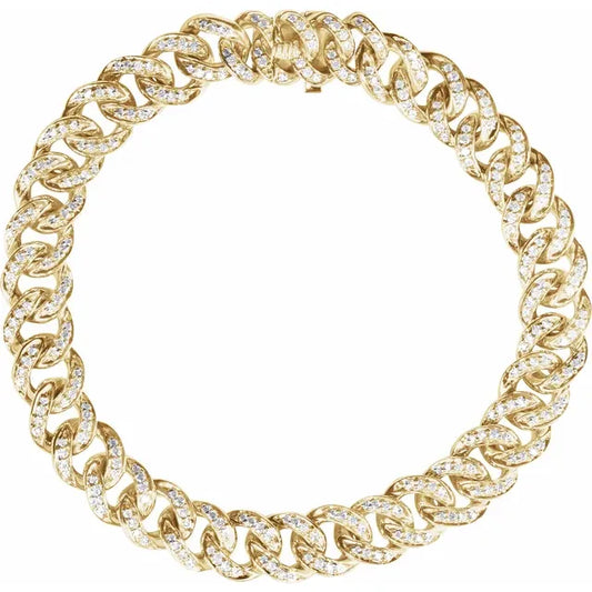 Diamond curb chain bracelet